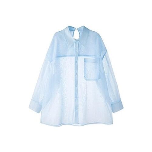 Young Ladies 2021 Summer Thin Blouse Teens Basic Sunscreen Shirt Bluzka Dziewczynka Girl Clothes 13-19 Years Old