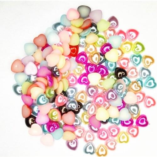 Pure white Heart Pearls Half Flatback Beads For Jewelry Making Craft Pearls Clothing Accessories Nail DIY Decoration