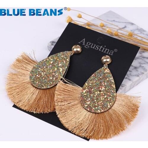 2021Tassel earrings for women Drop earrings fashion Jewelry Vintage statement dang Earrings long geometric pendientes Wedding
