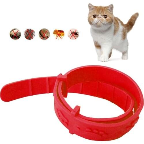 1 Pcs Red Adjustable Cat Anti Flea Mite Tick Collar Tool Kitten Remedy Neck Strap Pet Collar Cat Collar Pet Supplies