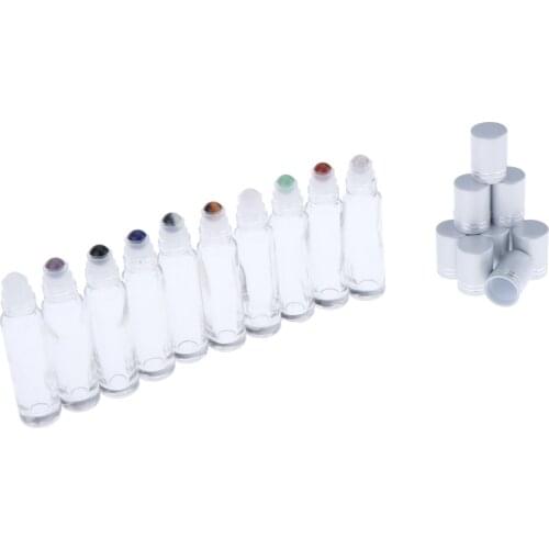 10Pcs Roll-on Glass Bottle Refillable Bottle For Essential Oils Perfume Home Hotel Salon SPA Use