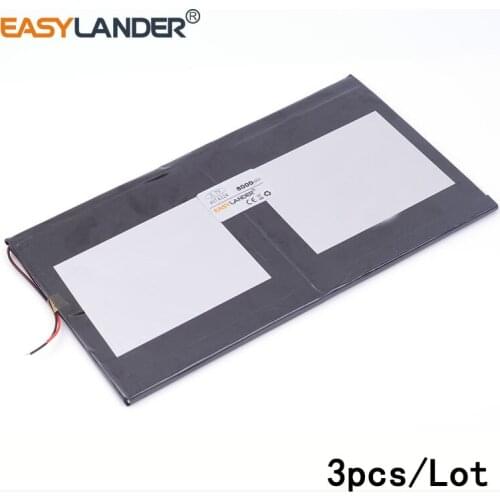 3pcs /Lot 3.7V 8000mAH 4074224 lithium Li ion polymer rechargeable battery for tablet pc Ainol NOVO10 Hero Quad core
