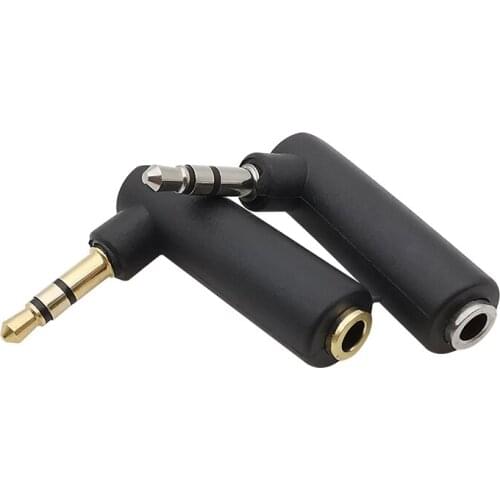 3Pcs 3.5mm Female to 3.5mm Male Right Angle Audio Adapter L Shape 3 Pole Plug Jack Headphone Connector Extension Converter