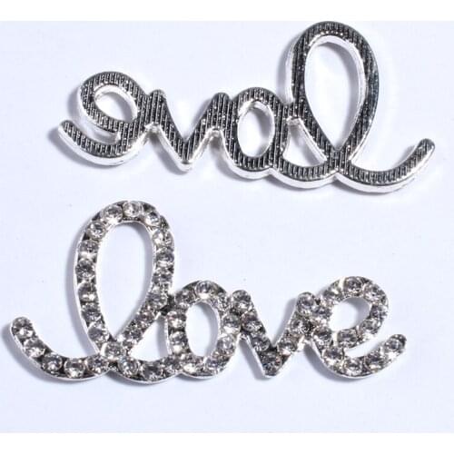 5PCS 22*45MM New Love Shaped Silver Crystal Button For Clothing Decoration Rhinestone Buttons Embellishment Skirt Decorate