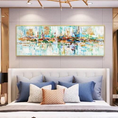 Abstract Yellow Oil Painting on Canvas Posters and Prints Modern Scandinavian Wall Art Picture Bedroom Kids Room Cuadros Decor