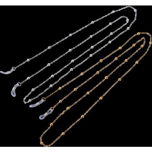 70CM Gold Silver Metal Glasses Chain band Eyewears Chains Glass Beaded Eyeglass Lanyards Cord Holder Glasses Ropes