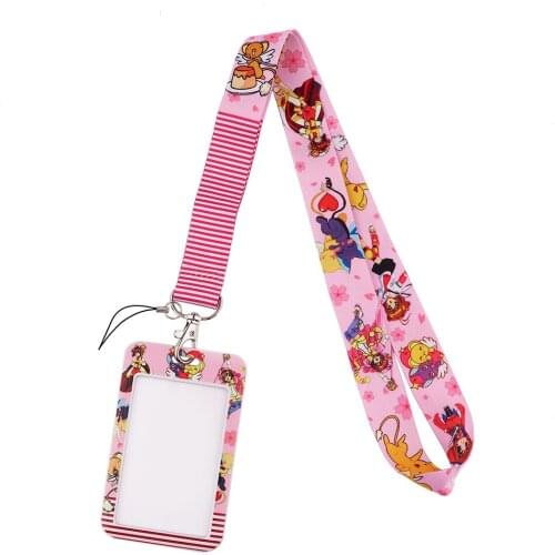 G1895 Anime Necklack Lanyard Key Gym Strap Multifunction Mobile Phone Decoration With Card Holder Cover For Fans