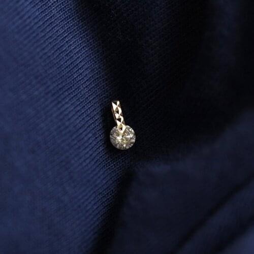 9k Solid Gold Dainty Crystal Pendant Charm Victorian Royal Styles Jewelry Minimal Bride Bridesmaid Gift Love
