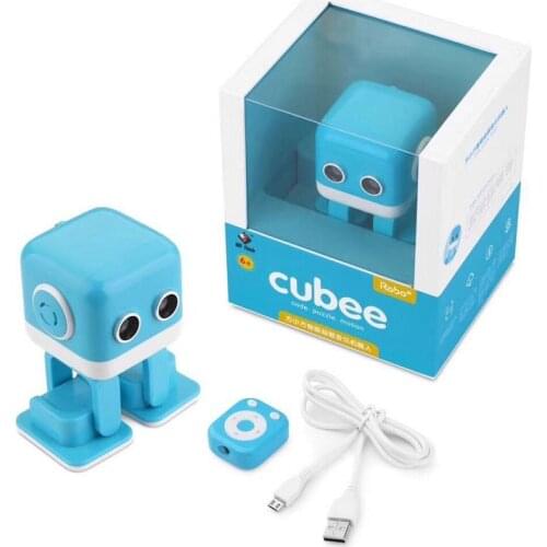 WL TOYS Cubee RC Robot Toy Smart Bluetooth Speaker Intelligent Musical Dancing Machine LED Face Desk For Kids Gift