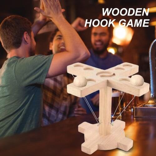 Party Toys Wooden Ring Toss Hooks Fast-paced Interactive Game Modern Hand-made Party Wooden Battle Game Toys