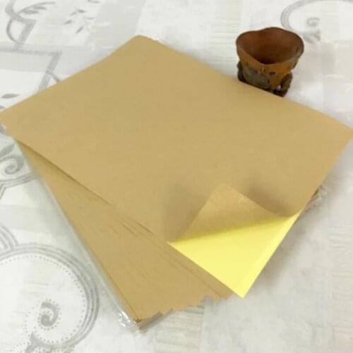 Brown 21*29.7cm 40Pcs/Lot A4 Sheet Self Adhesive Kraft Printing Copy Sticker Square Label Paper For Laser Inkjet Printer Retail