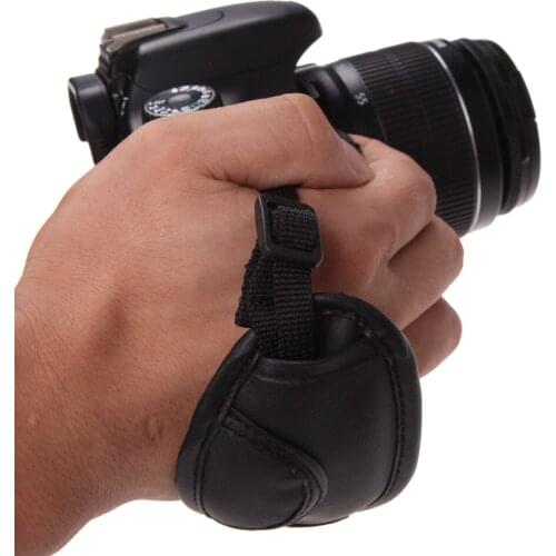 PU Wrist Strap Camera Hand Grip for Canon EOS Nikon Sony Olympus SLR DSLR Leather wrist strap for DSLR Camera Accessories Black