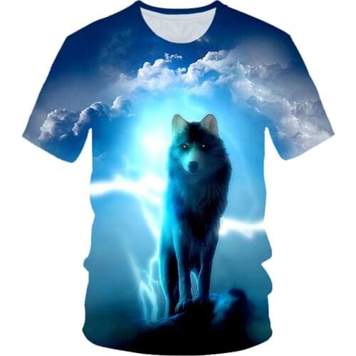 2020 Summer Kids Newest Wolf 3D Printed Animal Cool Funny T-shirt Boys Girls Short Sleeve T shirt Children Fashion Tshirt 4-20Y