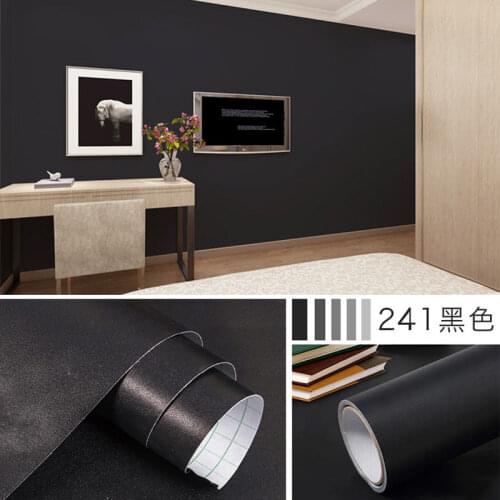 Matte Black Contact Paper Home Decorative Waterproof Wall Stickers PVC Self-Adhesive Wallpaper Living Room Cabinet Wall Paster