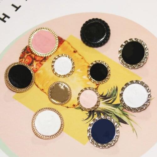 10-piece set of round retro buttons, metal temperament, personality, high-quality exquisite button clothing