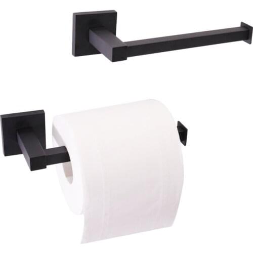 Black Wall Mounted Rack Toilet Roll Paper Holder Bathroom Tissue Rack Storage Shelf 5kg Load Bearing Weight Bathroom Accessories