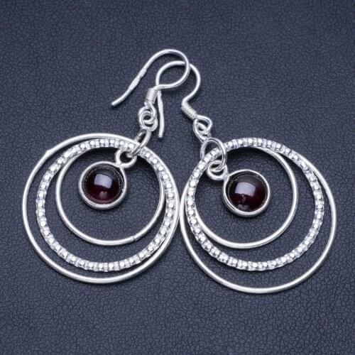 Natural Amethyst 925 Sterling Silver Earrings 2" Q1481