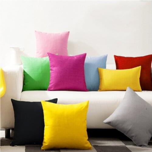 Solid Color Cushion Cover Elastic Throw Pillow Case For Sofa Car Home Decorative Pillowcase Pillow Cover Decoration