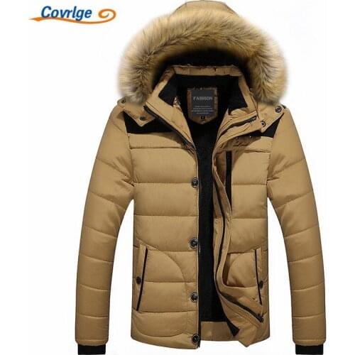 Covrlge 2017 Mens Coats Parkas Fashion Warm Winter Parka Men Clothing Overseas Fur Hood Male Jacket Cold Casual Parks MWM009