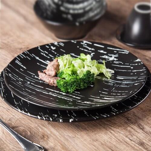 Simple Marble Plate Fambe Steak Flat Plate Various Size Tray Charming Apperance Kitchen Utensils Restaurant Dinnerware Dish Set