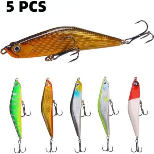 5 Pcs/Set 90mm 15g Minnow Lures japan fishing tackle bass pike lure fish swimbait catfish crankbait pesca lot bait whopper