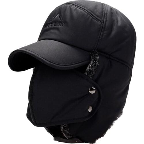 Bomber Hats Warm Plush Ear Flaps Breathable Mask Neck Thicken Winter Cycle Cap Scarf Set Women Men Warm hat