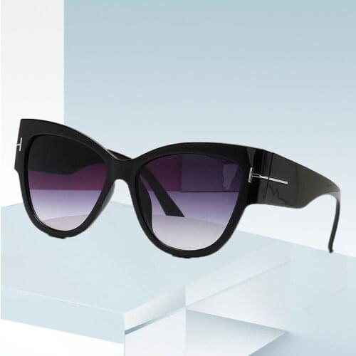 Brand Designer New Fashion Cat Eye Women Sunglasses Female Gradient Points Sun Glasses Big Oculos feminino de sol UV400