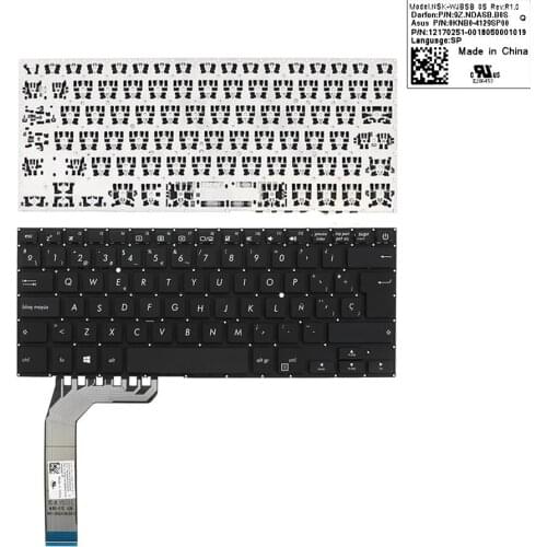 SP Spanish New For ASUS X407 X407M X407MA X407UBR X407UA X407UB A407 0KNB0-4129SP00 Laptop Replacement Keyboard Black NO Frame