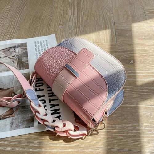 Crocodile pattern Saddle bag Underarm bag 2021 New Quality PU Leather Womens Designer Handbag Gradient Shoulder Messenger Bag