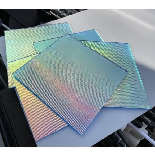 200*200*3mm Texture Plexiglass Decorative Acrylic Sheet,Iridescent/Radiant Colorful Rianbow Like PMMA Board,DIY Corrugated Plate