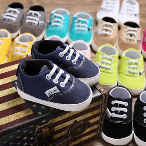 Newborn Shoes Infant Toddler Baby Boy Girl Spring Autumn Soft Bottom Spring Canvas Shoes Walkers Newborn 0- 18M