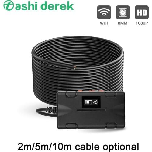 Wifi Endoscope Camera 1080p Android Inspection Camera Semi-rigid Cable Waterproof Wireless Borescope with Adjustment 8pcs LED