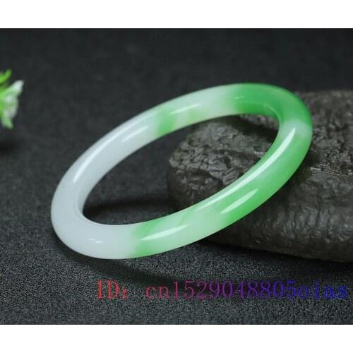Green Jade Bangle Bracelet Jewelry Jadeite Natural Chinese Charm Amulet Gifts Fashion Carved