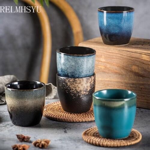 1PC RELMHSYU Japanese Style 150ML Ceramic Handmade Water Tea Mug Coffee Cup Hotel Tableware Restaurant