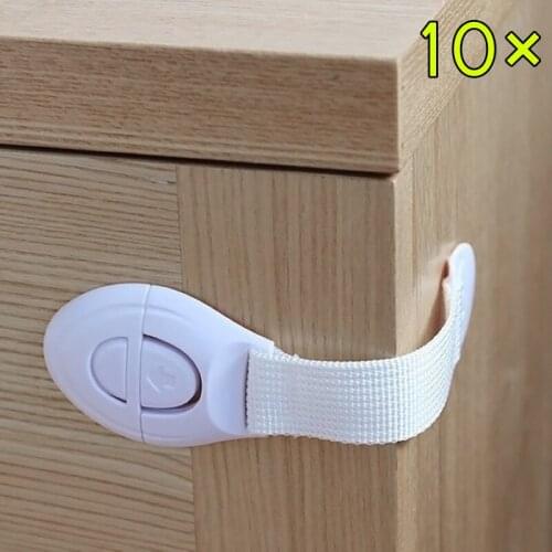 10 Pcs Drawers Cabinet Door Refrigerator Lengthened Bendy Safety Plastic Locks For Child Kid Baby