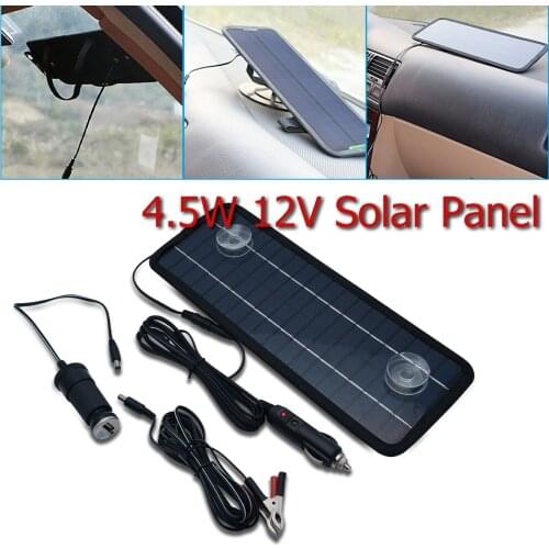 12V 4.5W Car Boat Solar Panels Trickle Battery Charger Power Supply For Outdoor Universal