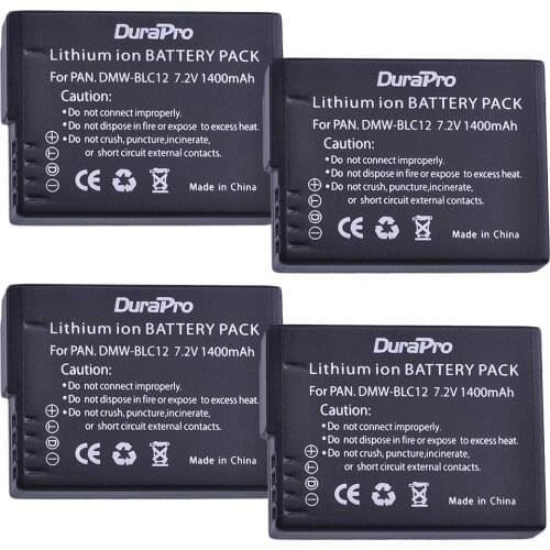 4x 1400mAh DMW-BLC12 DMW BLC12 BLC12PP BLC12E Camera Battery Replacement for Panasonic Lumix DMC-GH2 FZ1000 FZ200 FZ300 G5 G6 G7