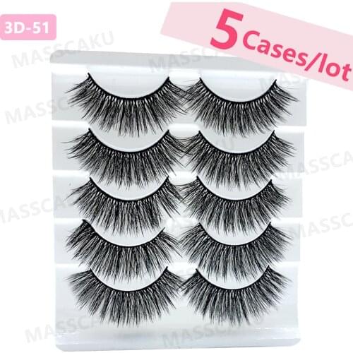 5pcs/lot MASSCAKU Eyelashes 25mm Lashes Fluffy 3d Mink Lashes Makeup Dramatic Long Natural Wholesale Eyelash Extension