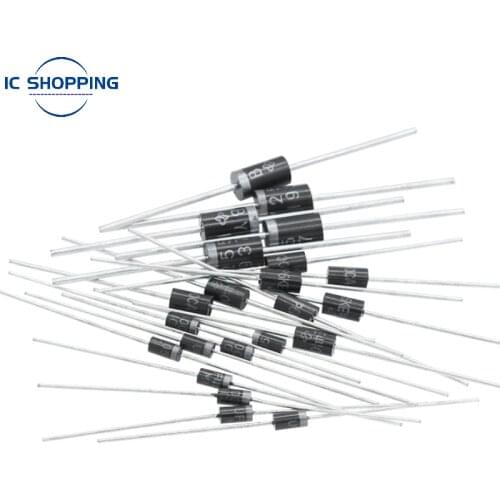 50PCS 1N4007 IN4007 IN4001 IN4002 IN4004 IN5408 IN5819 IN5822 IN5824 6A10 RU4A 10A10 IN5404 DO-41 Rectifer Diode Copper Feet DIP
