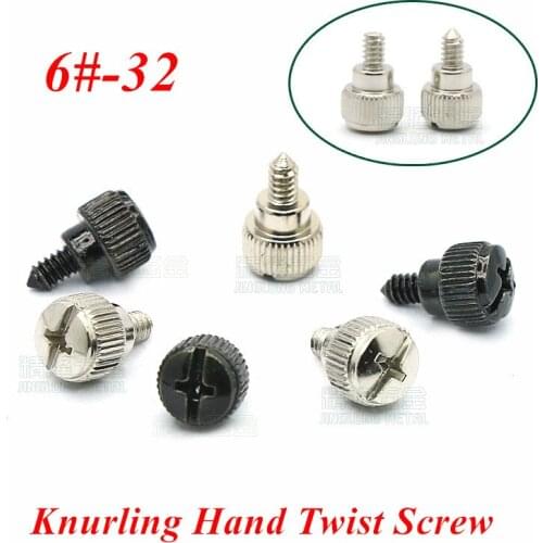 50Pcs 6#-32*5 Thread Teeth Length 5mm Computer PC Case Cooling Fan Toolless Adjustment Screw Thumbscrews Thumb Screw M3.5