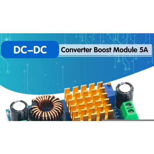 5A DC-DC Converter Boost Module Power Supply Step Up Module Boost Module Digital Voltmeter Display 3-35V to 5V-45V