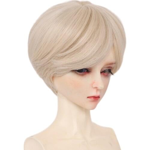 Aidolla 1/3 BJD Doll Wig Short Curly Doll Hair Natural Color Boy Wavy Wig High Temperature Wire Doll Accessories For DIY BJD