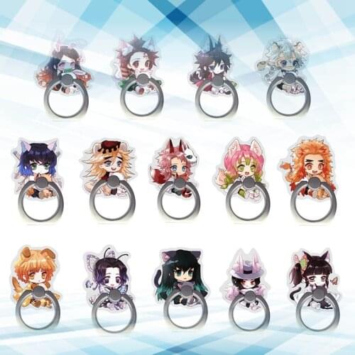 Anime Demon Slayer: Kimetsu no Yaiba Phone Holder Kamado Tanjirou Phone Stand Acrylic Mobile Phone Finger Ring Holder