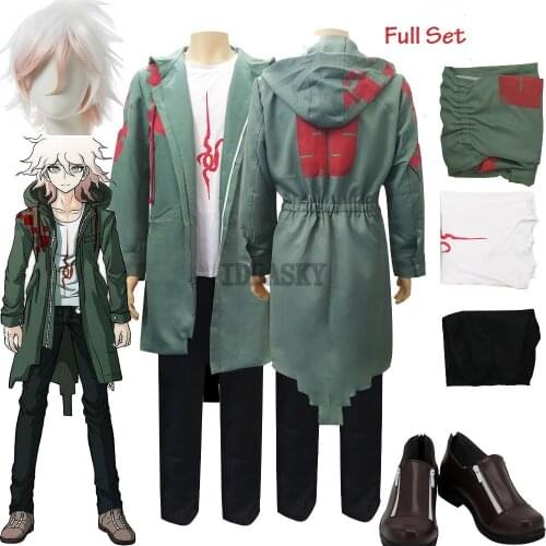 Anime Super Dangan Ronpa 2 DanganRonpa Nagito Komaeda Jacket Coat Cosplay Costume Halloween For Women Men