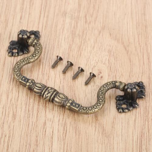 70mm/2.76inch Antique Bronz Furniture Handles Jewelry Box Cabinet Handle and Knob Suitcase Holder Kitchen Drawer Door Pull Knobs