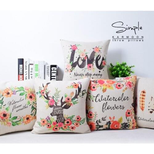 Free shipping/European rural flowers cotton pillowcase deer head cushion for leaning on is No Inner