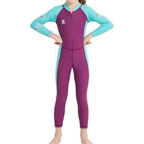 Kids Wetsuits 2.5MM Premium Neoprene for Boys Girls Warmth Long Sleeve UV Protection Front Zipper Youth Diving Suit Swimsuit