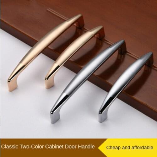Double Gold/silver Zinc Alloy Furniture Handles Modern Kitchen Cabinet Door Handles European Solid Wardrobe Knobs