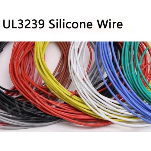 UL3239 Flexible Silicone Cable Wires 30 28 26 24 22 20 18 16 14AWG Tinned Copper Wire 3KV 200℃ ALL Color