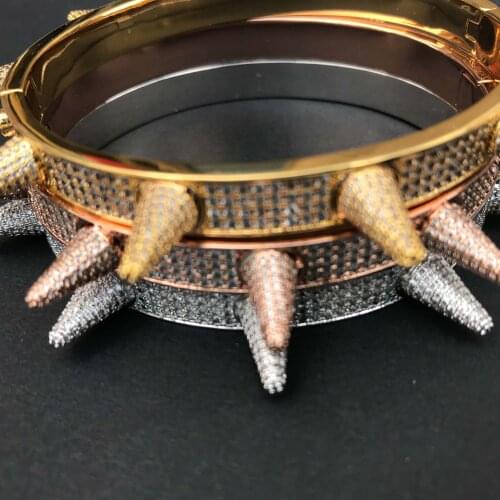Hiphop iced out spike bracelet